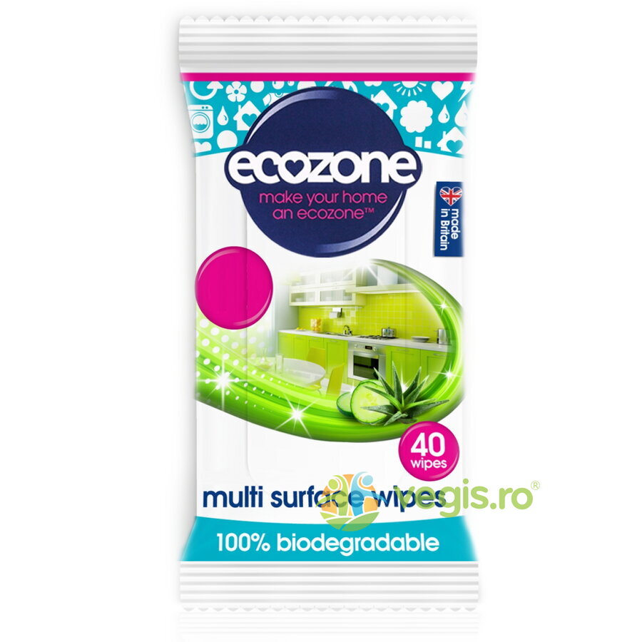Servetele Umede pentru Curatare Multisuprafete cu Aloe Vera si Castravete 40buc
