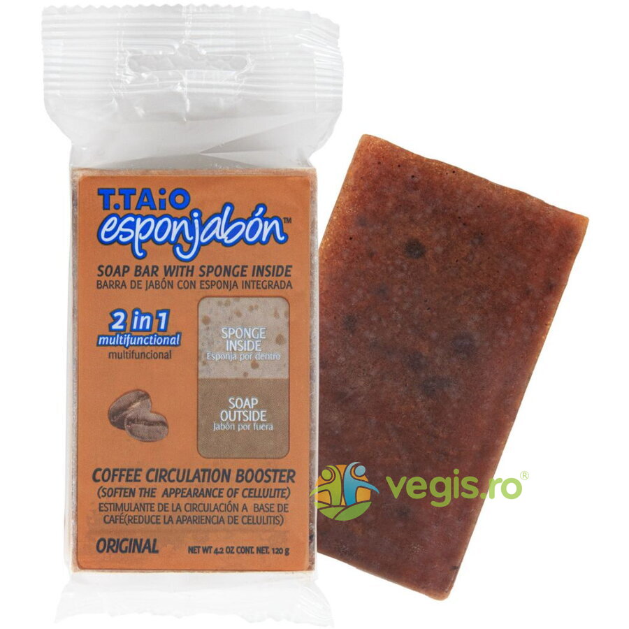 Burete de Baie si Sapun Incorporat 2in1 cu Pudra de Cafea 120g