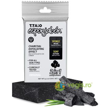 Spuma de Sapun Purificatoare cu Carbune Activat (Burete in Interior si Sapun in Exterior) 120g