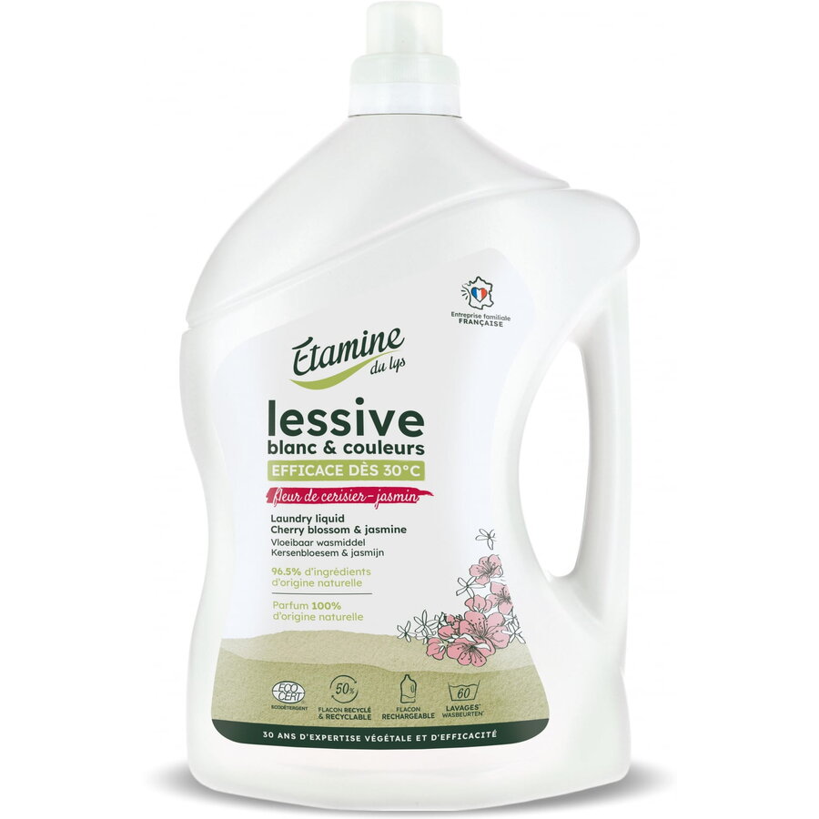 Detergent pentru Rufe Albe si Colorate cu Parfum de Flori de Cires si Iasomie Format Mare 3L