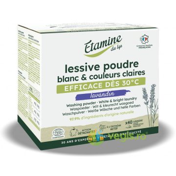 Detergent Pudra pentru Rufe Albe si Culori Deschise cu Parfum de Lavanda 2kg