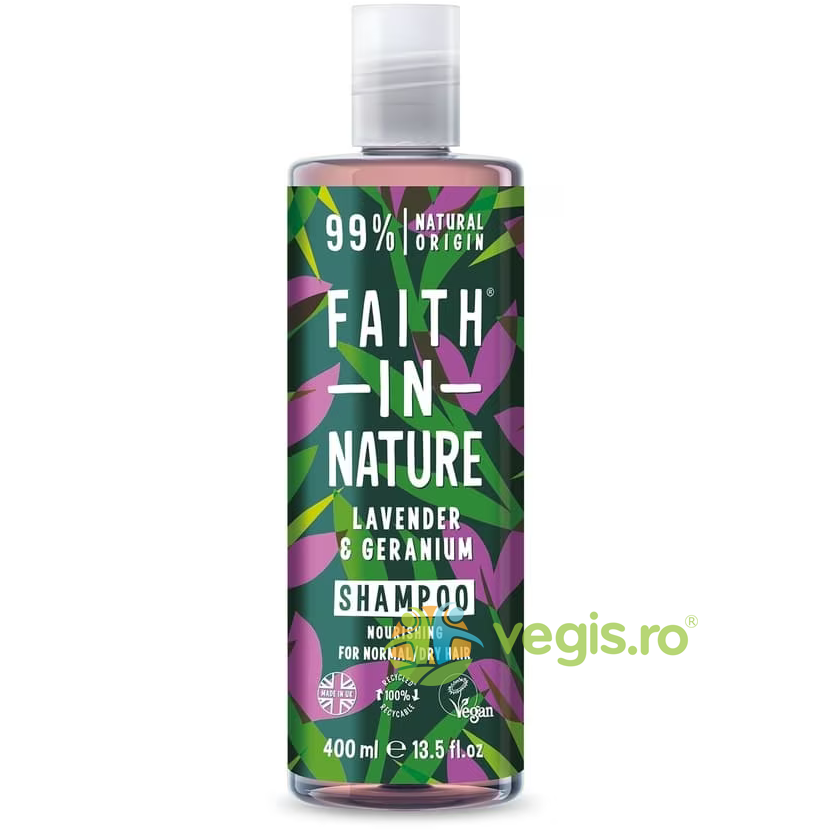 Sampon Natural Nutritiv pentru Par Normal si Uscat cu Lavanda si Muscata 400ml