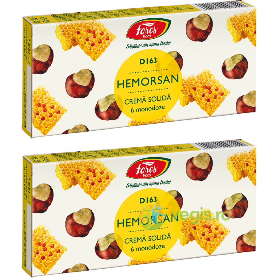 Pachet Hemorsan Crema Solida (D163): 2 x 6 monodoze