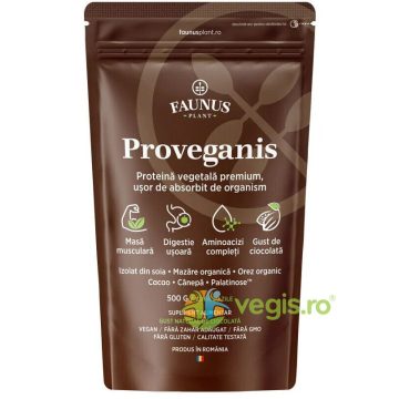 Proveganis Proteina Vegetala Pudra cu Aroma de Ciocolata 500g