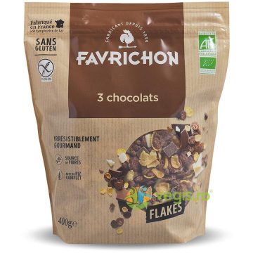Fulgi Crocanti cu 3 Tipuri de Ciocolata fara Gluten Ecologici/Bio 400g
