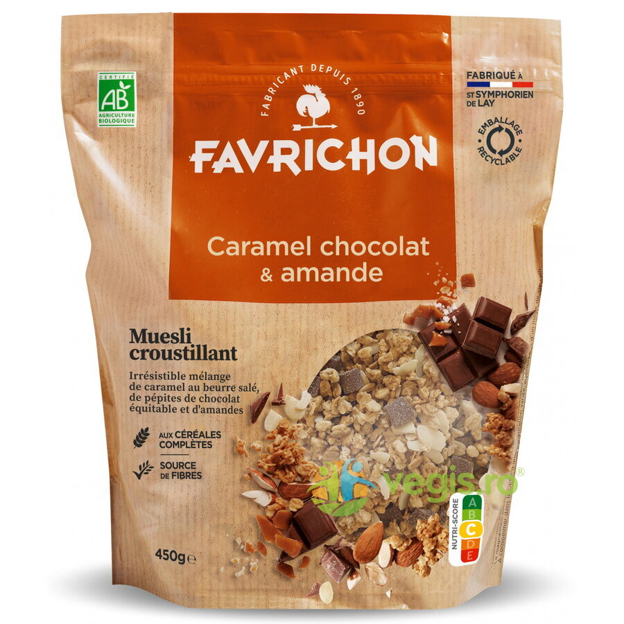 Musli Crocant cu Caramel, Ciocolata si Migdale Ecologic/Bio 450g