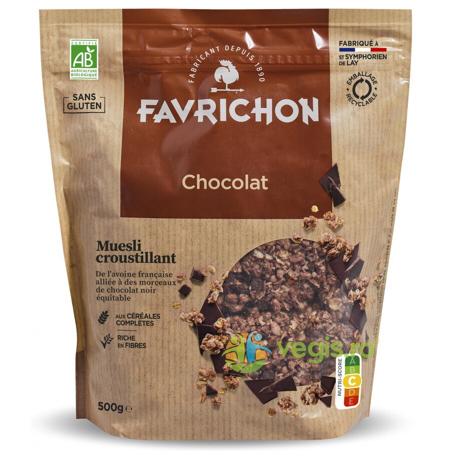 Musli Crocant cu Ciocolata fara Gluten Ecologic/Bio 500g