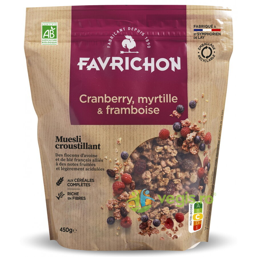 Musli Crocant cu Merisor, Afine si Zmeura Ecologic/Bio 450g