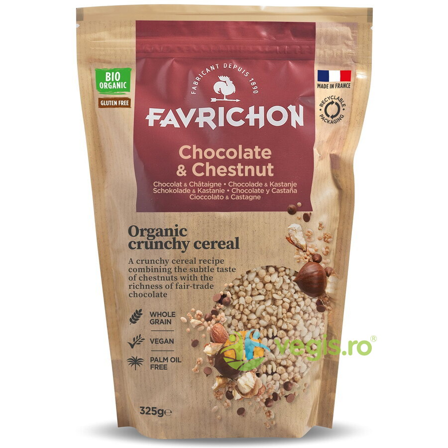 Musli cu Cereale Integrale, Ciocolata si Castane fara Gluten Ecologic/Bio 325g