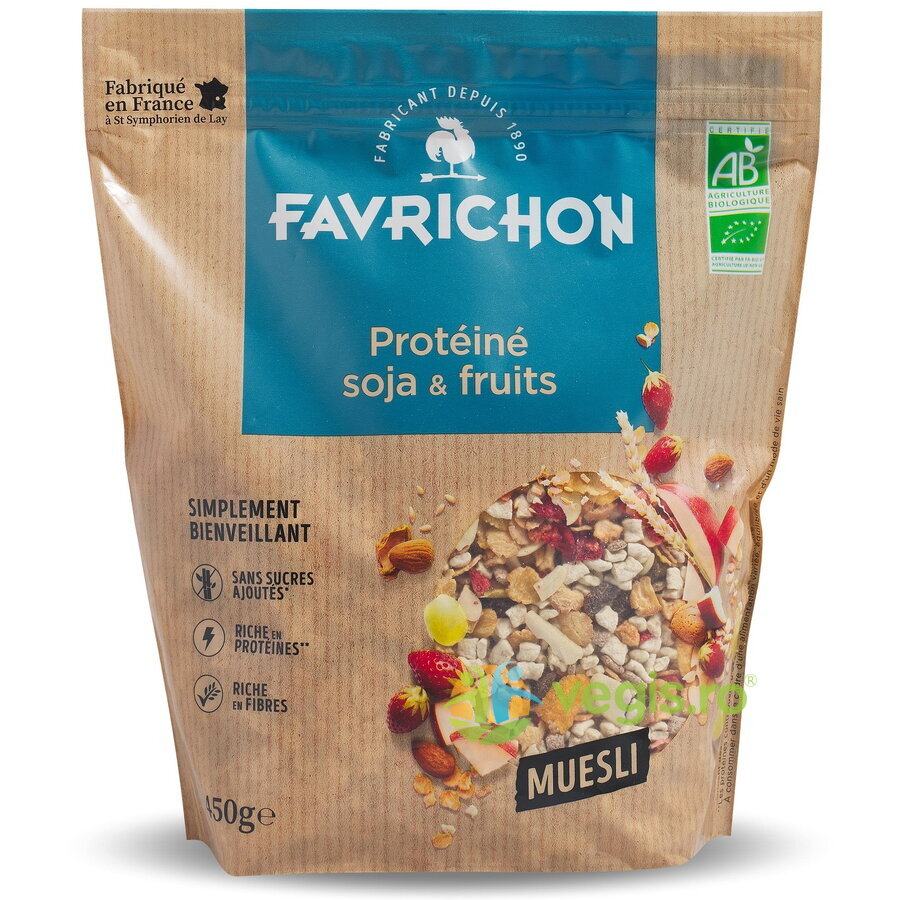 Musli cu 40% Proteine, Soia si Fructe Ecologic/Bio 450g