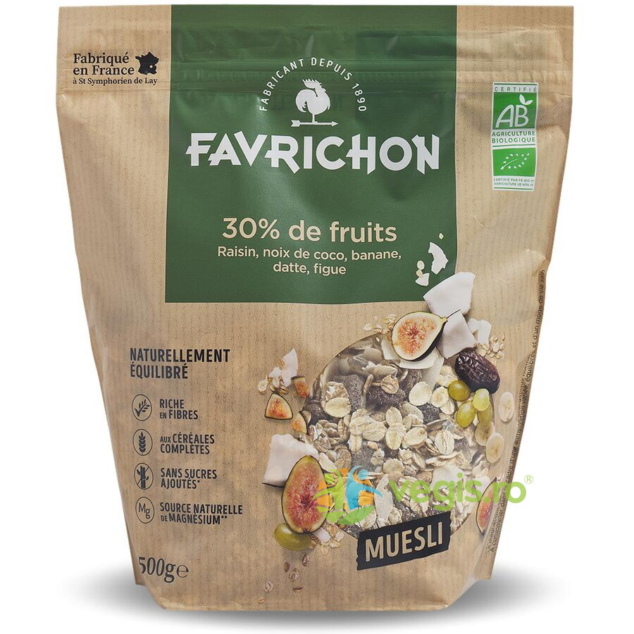 Musli Traditional cu 30% Continut de Fructe si Nuci fara Zahar Ecologic/Bio 500g
