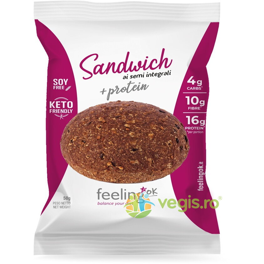 Chifla Proteica cu Seminte Integrale Low-Carb, Keto, fara Zahar 50g