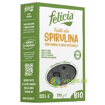 Fusilli din Orez Integral cu Spirulina fara Gluten Ecologice/Bio 250g