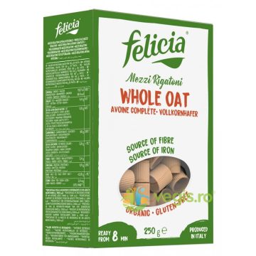 Mezzi Rigatoni din Faina Integrala de Ovaz fara Gluten Ecologici/Bio 250g