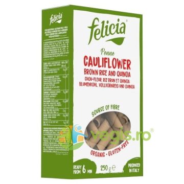 Penne din Orez Brun si Quinoa cu Conopida fara Gluten Ecologice/Bio 250g