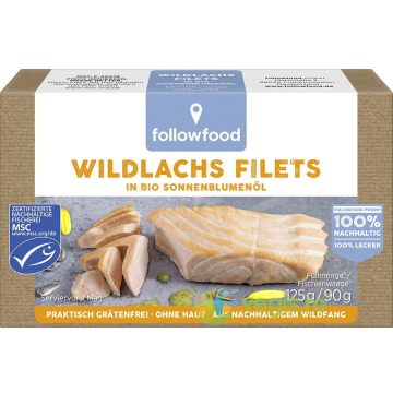 File de Somon Salbatic in Ulei de Floarea Soarelui 125g