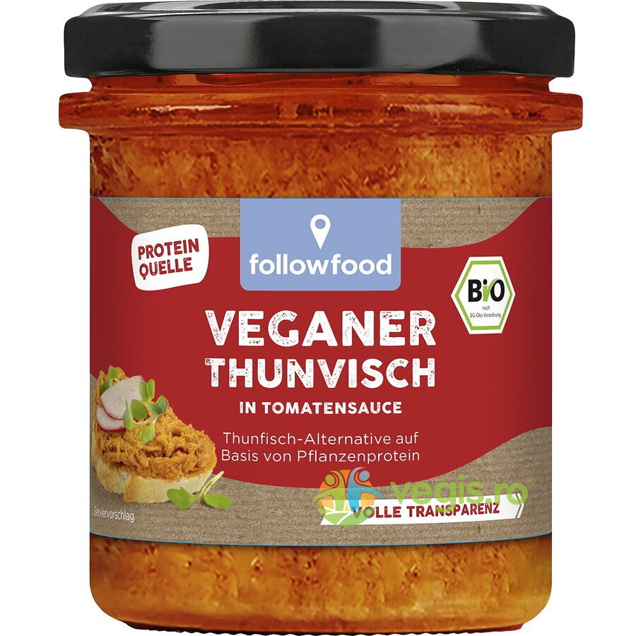 Pasta Alternativa la Ton pe Baza de Proteina Vegetala cu Rosii Ecologica/Bio 180g