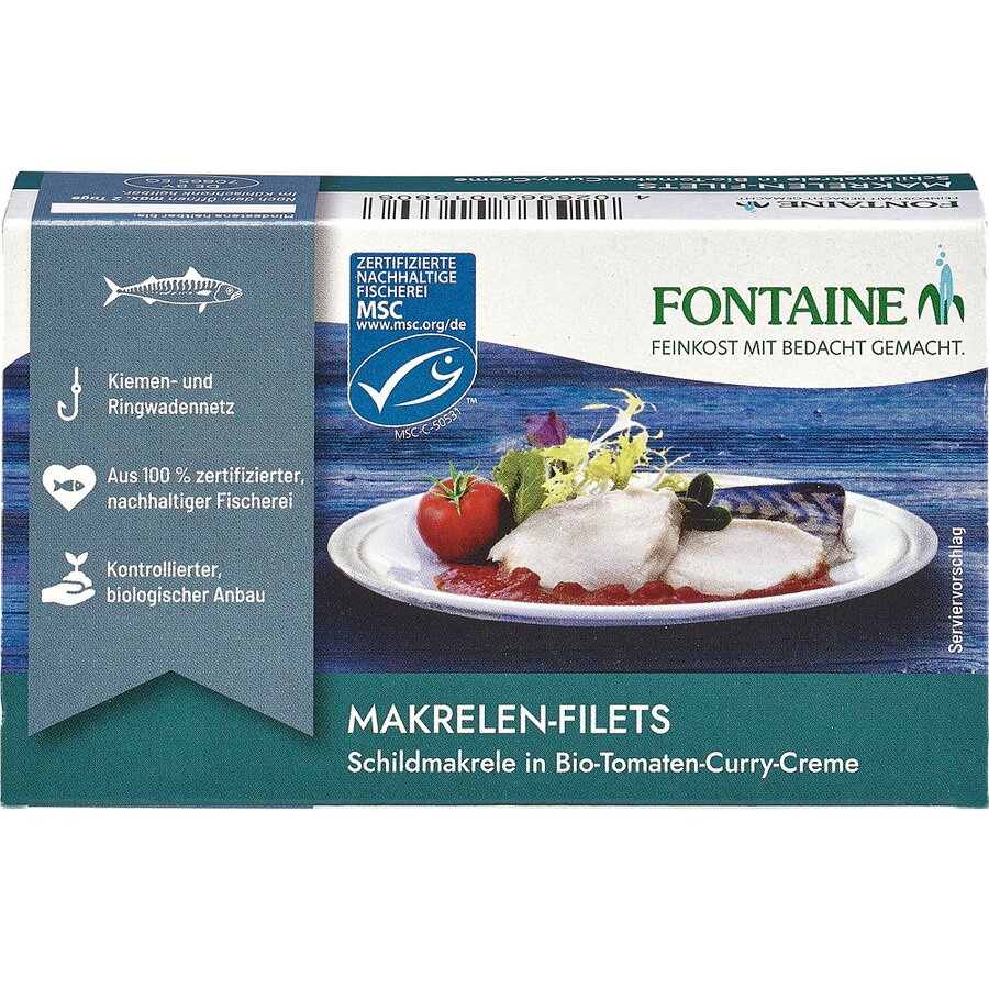 File de Macrou fara Piele in Crema de Curry cu Rosii 125g
