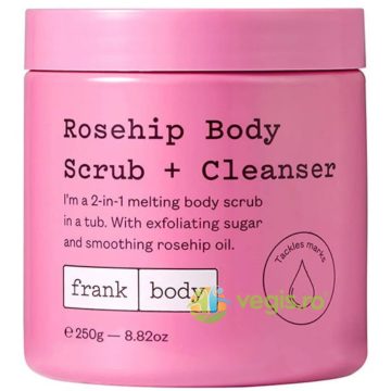 Exfoliant + Cleanser 2in1 pentru Corp cu Zahar si Ulei de Macese 250g