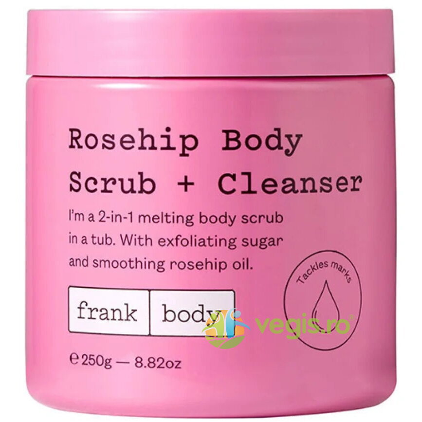 Exfoliant + Cleanser 2in1 pentru Corp cu Zahar si Ulei de Macese 250g