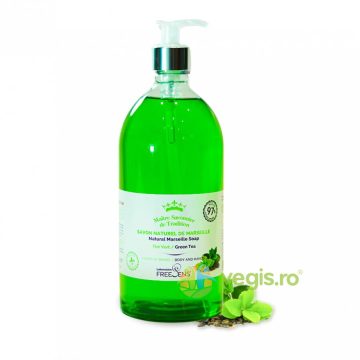 Sapun Lichid Natural de Marseille cu Parfum de Ceai Verde pentru Corp si Maini 1L