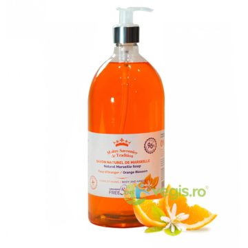 Sapun Lichid Natural de Marseille cu Parfum de Floare de Portocal pentru Corp si Maini 1L