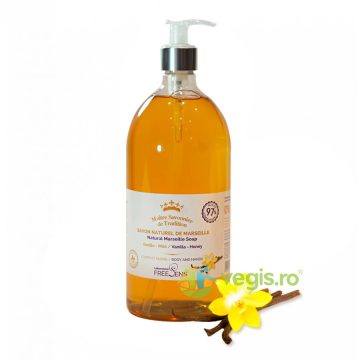 Sapun Lichid Natural de Marseille pentru Corp si Maini cu Parfum de Vanilie si Miere 1L