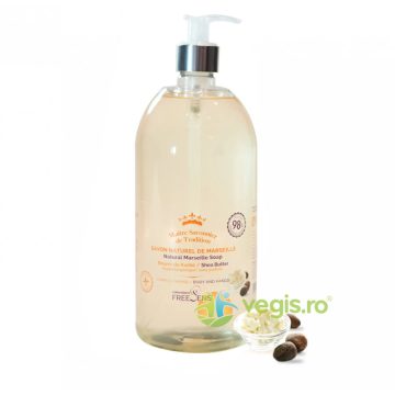 Sapun Natural Lichid de Marseille Hipoalergenic cu Unt de Shea pentru Corp si Maini 1L