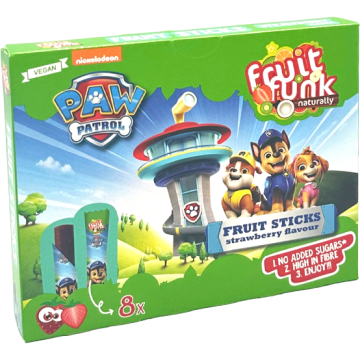 Sticks din Fructe cu Capsuni fara Zahar Adaugat Paw Patrol 8x10g