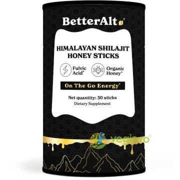 Shilajit din Himalaya cu Miere 75% Acid Fulvic Better Alt 30 pliculete