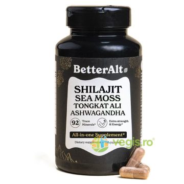 Formula de Shilajit cu Alge Marine, Ashwagandha si Tongkat Ali Better Alt 120cps