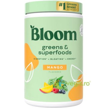 Amestec de Super Alimente Verzi cu Aroma de Mango Bloom Greens&Superfoods 141g