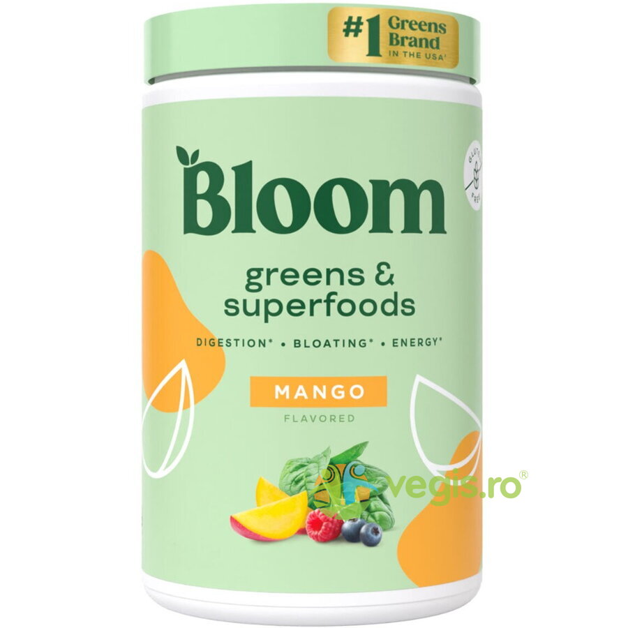 Amestec de Super Alimente Verzi cu Aroma de Mango Bloom Greens&Superfoods 141g