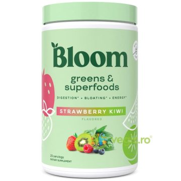 Amestec de Super Alimente Verzi cu Aroma de Capsuni si Kiwi Bloom Greens&Superfoods 150.75g