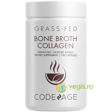 Peptide din Colagen de Tipul I, II & III din Fiertura de Oase cu Turmeric si Ashwagandha 180cps