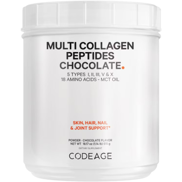 Colagen Hidrolizat din 5 Surse sub Forma de Peptide + MCT Oil cu Aroma de Ciocolata 515g