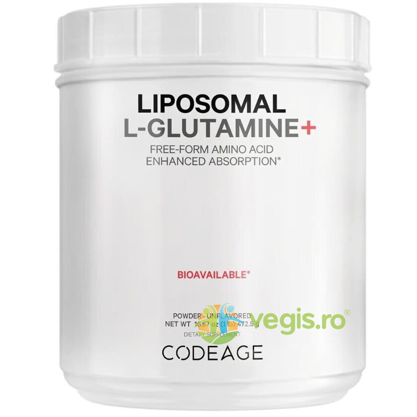 L-Glutamina Lipozomala pentru Sustinerea Sanatatii Musculare si Digestive fara Aroma 472.5g