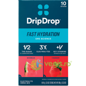 Formula Avansata de Hidratare cu Electroliti cu Aroma de Pepene Rosu si Capsuni 10 plicuri