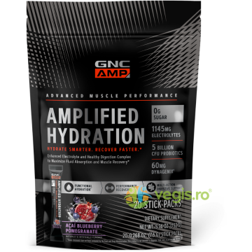 Electroliti cu Aroma de Acai, Afine si Rodie  Amplified Hydration 150g - 20 plicuri