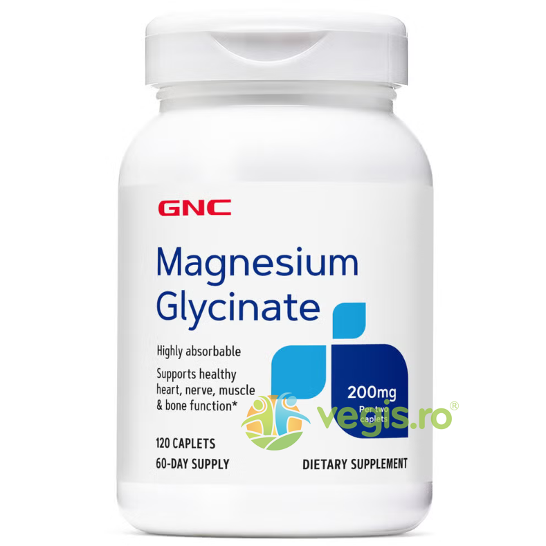 Magnesium Glycinate 200mg (Magneziu pentru Relaxarea Musculara si Sustinerea Sistemului Nervos) 120cps