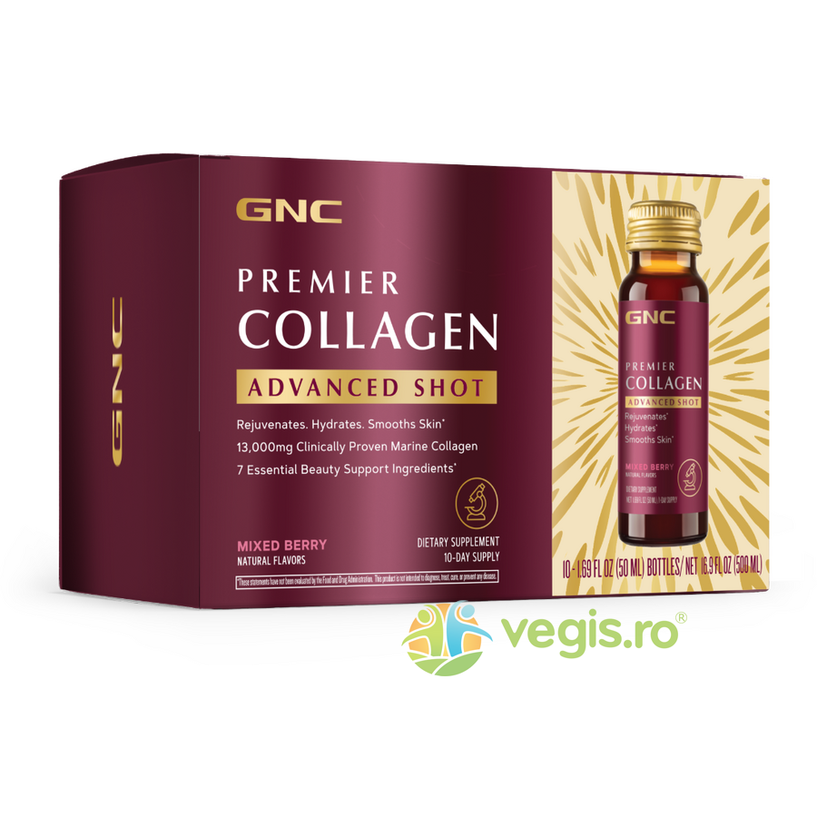 Premier Collagen - Formula de Peptide de Colagen Marin Lichid Hidrolizat cu Aroma de Fructe de Padure 10x15ml