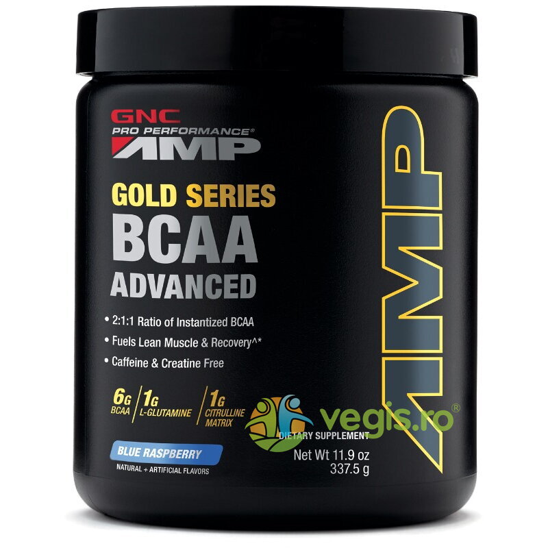 Formula Avansata de BCAA cu Aroma de Zmeura Albastra Pro Performance Amp Gold Series 337.5g