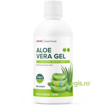 Aloe Vera Gel Organic fara Aroma, pentru Digestie, Detoxifiere Si Imunitate Superfoods 946ml