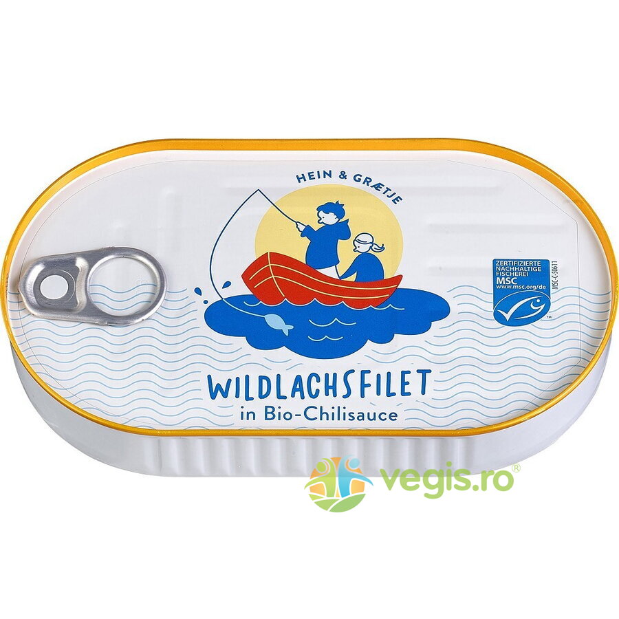 File de Somon Salbatic in Sos de Rosii cu Chili Ecologic/Bio 200g