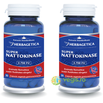 Pachet Super Nattokinase 2.750 FU 30cps+30cps