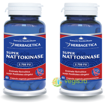 Pachet Super Nattokinase 2.750 FU 60cps+60cps