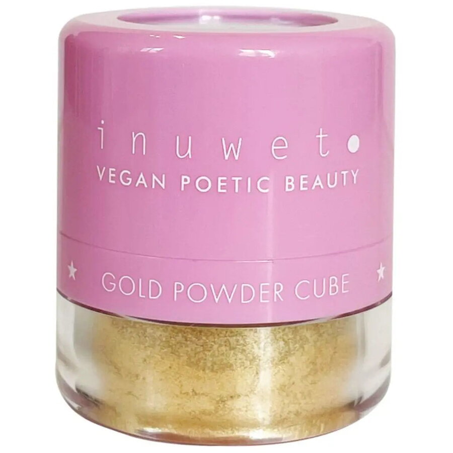 Pudra Libera cu Sclipici Auriu si Aplicator Tip Burete Gold Powder Cube 3.5g