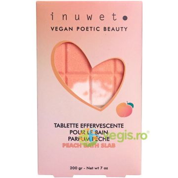 Tableta Efervescenta pentru Baie in Forma de Ciocolata cu Parfum de Piersica 200g