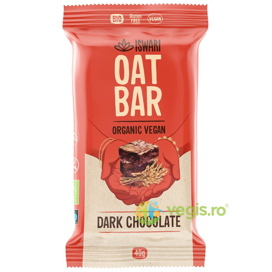 Baton Energizant din Ovaz si Ciocolata Neagra fara Gluten Ecologica/Bio 40g