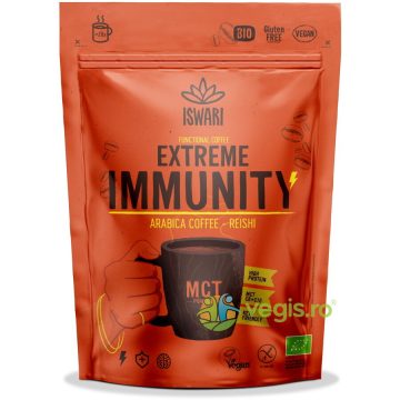 Cafea Arabica cu MCT, Cacao si Reishi fara Gluten Extreme Immunity Ecologica/Bio 200g